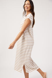 Kos Stripe Tshirt Dress - Sand