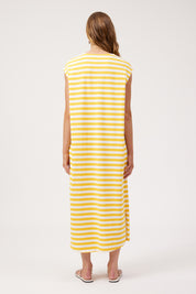 Kos Stripe Tshirt Dress - Yellow
