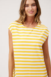Kos Stripe Tshirt Dress - Yellow