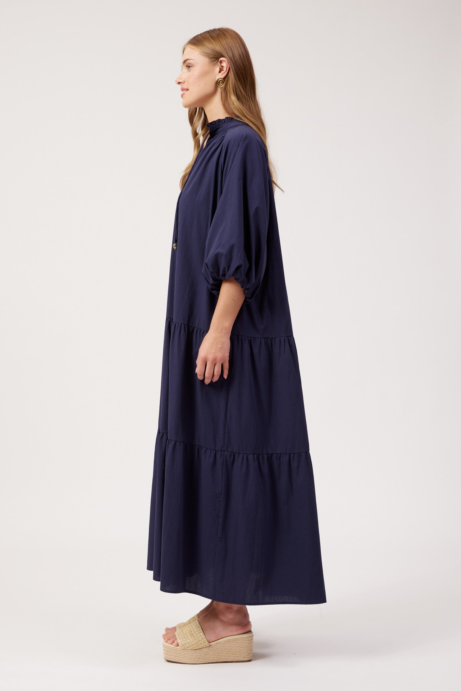 Crete Tiered Maxi Dress - Navy