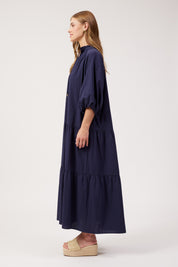 Crete Tiered Maxi Dress - Navy
