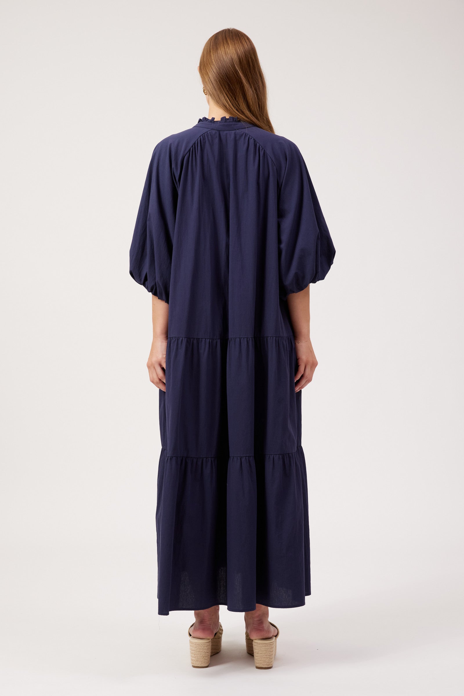 Crete Tiered Maxi Dress - Navy