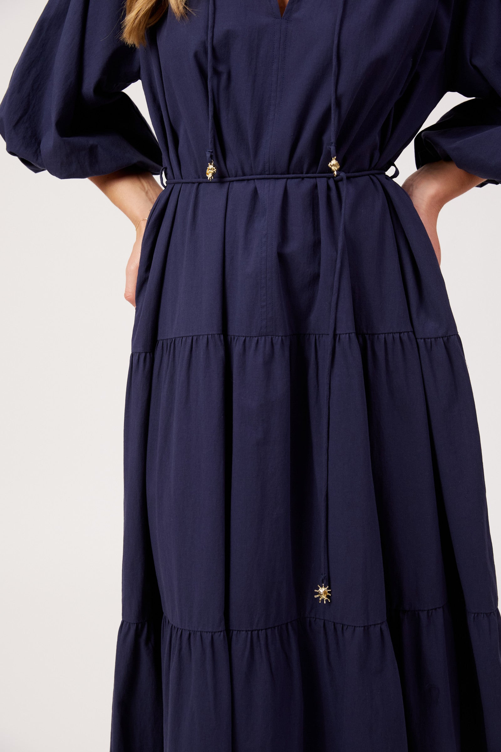 Crete Tiered Maxi Dress - Navy