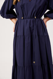 Crete Tiered Maxi Dress - Navy