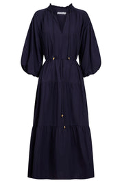 Crete Tiered Maxi Dress - Navy