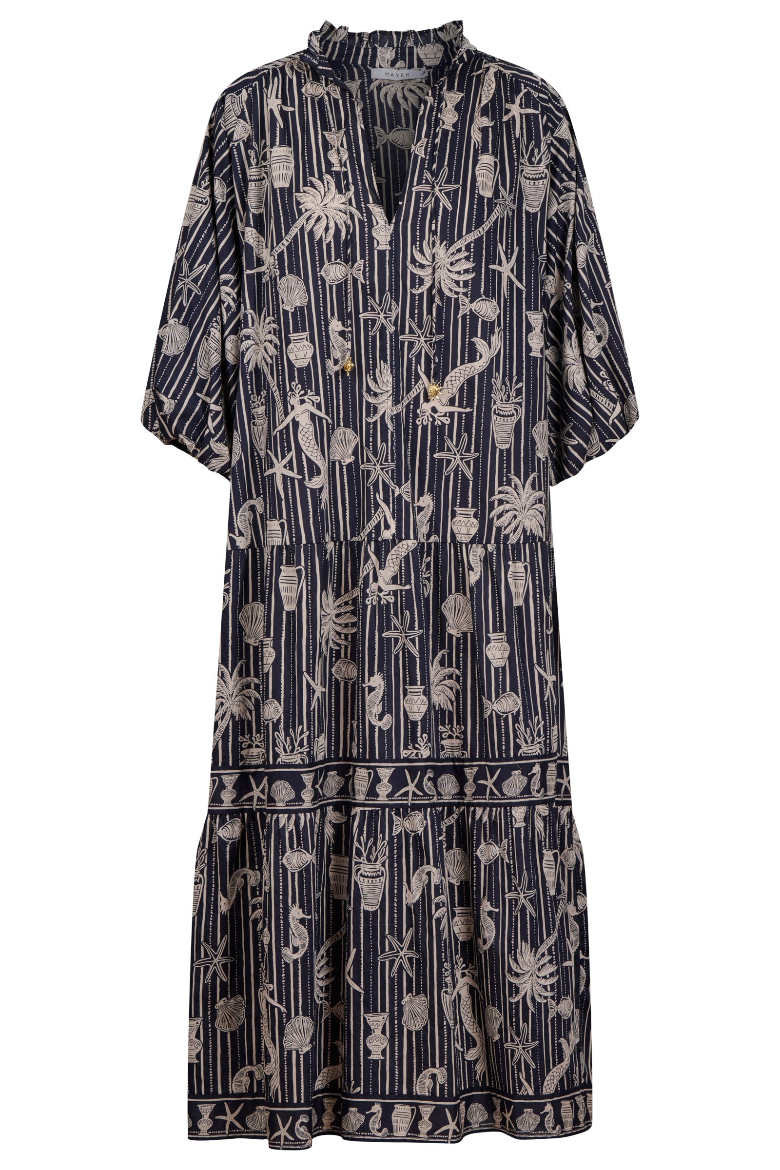 Crete Tiered Maxi Dress - Sea