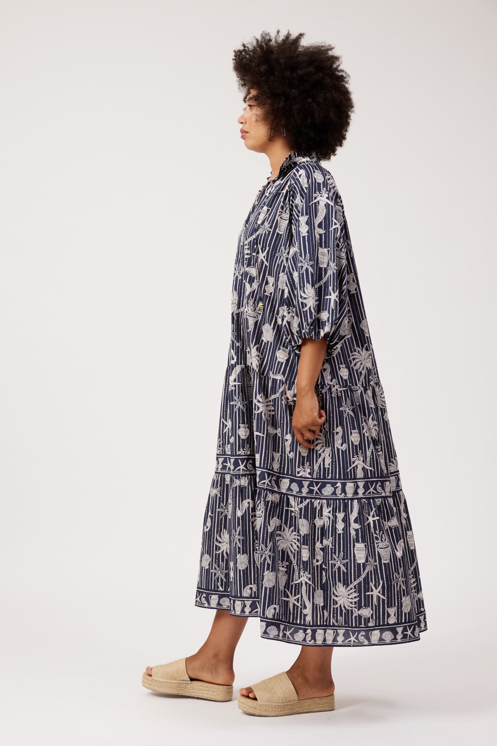 Crete Tiered Maxi Dress - Sea