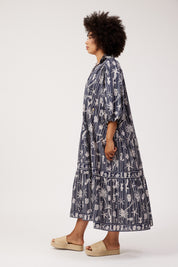 Crete Tiered Maxi Dress - Sea