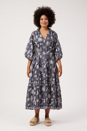Crete Tiered Maxi Dress - Sea
