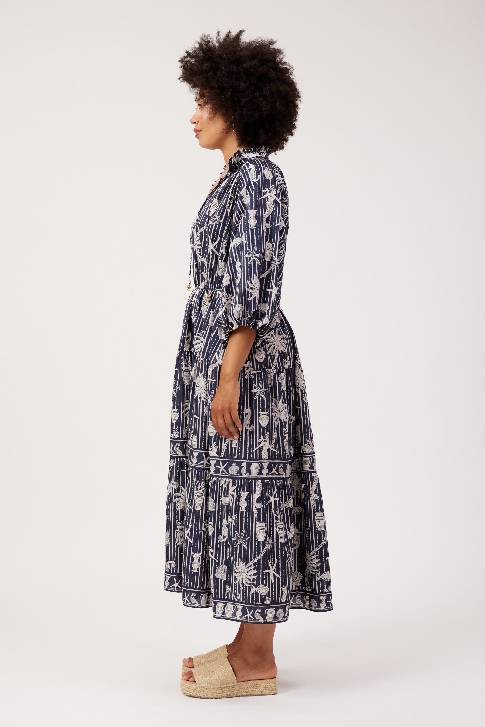 Crete Tiered Maxi Dress - Sea
