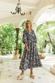 Crete Tiered Maxi Dress - Sea