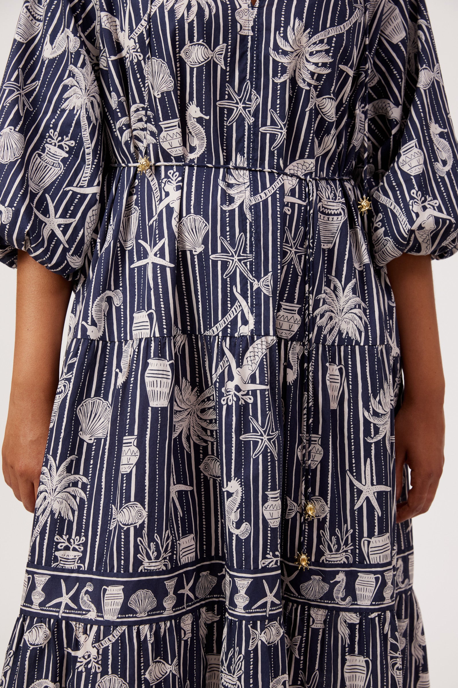 Crete Tiered Maxi Dress - Sea