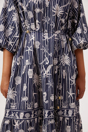 Crete Tiered Maxi Dress - Sea