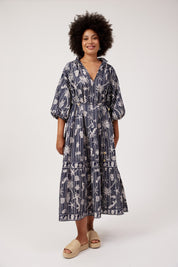 Crete Tiered Maxi Dress - Sea