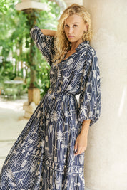 Crete Tiered Maxi Dress - Sea
