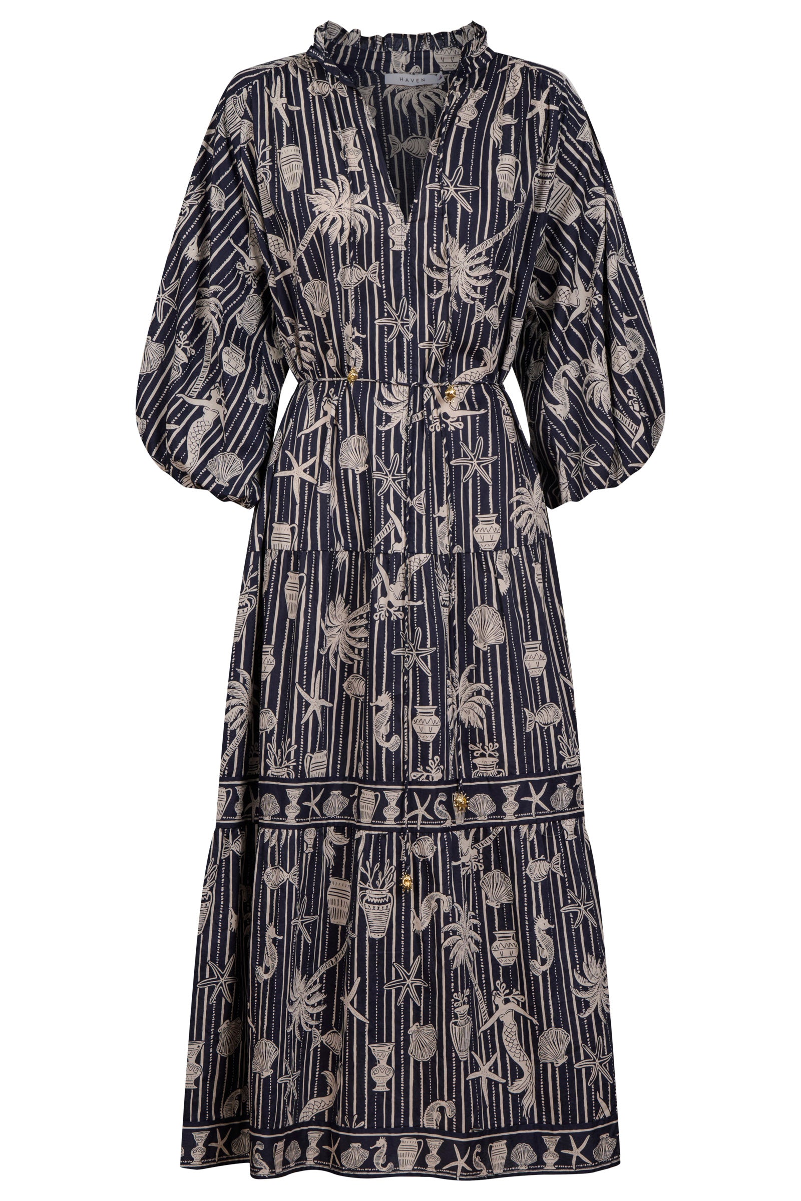 Crete Tiered Maxi Dress - Sea