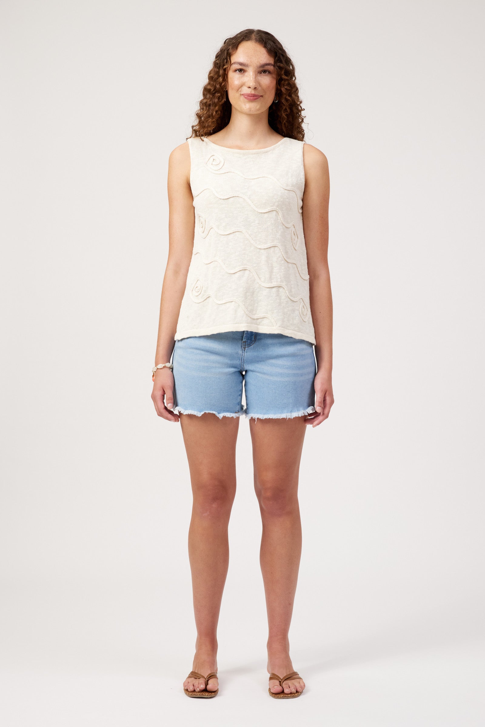 Olympus Applique Tank - Sand