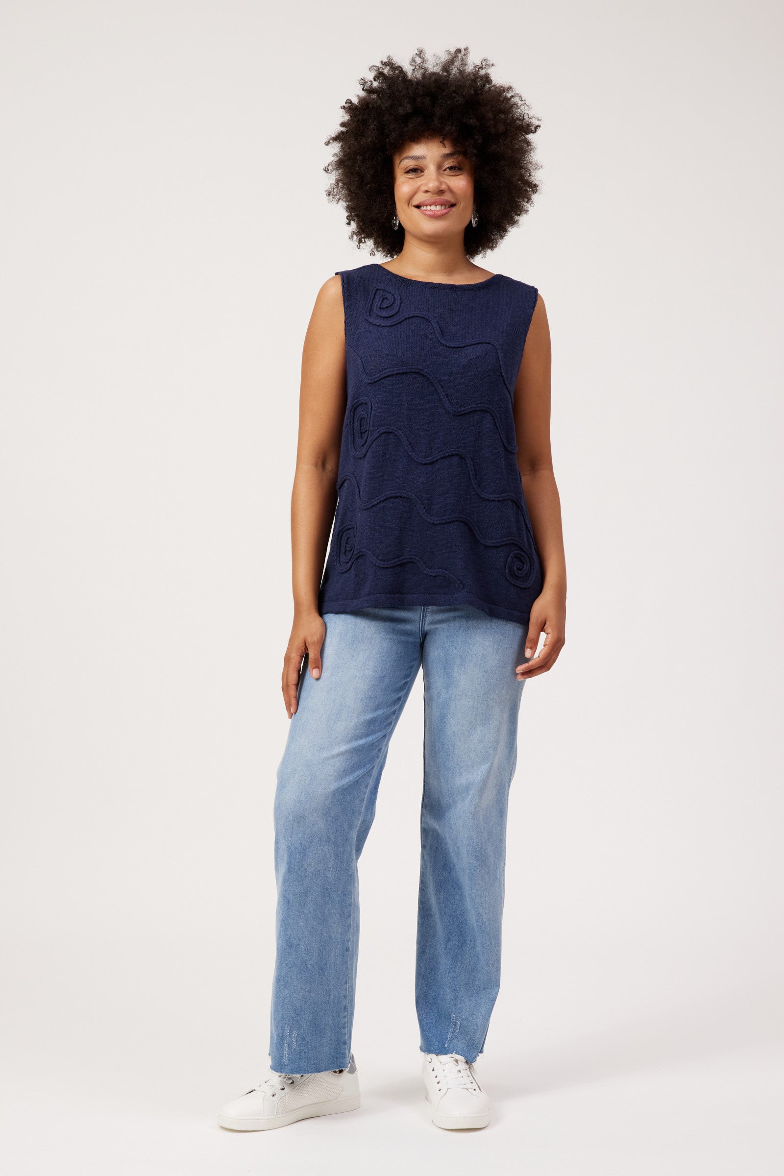 Olympus Applique Tank - Navy