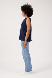 Olympus Applique Tank - Navy