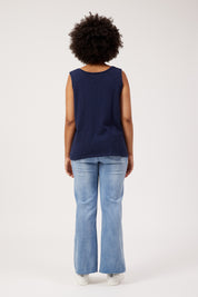 Olympus Applique Tank - Navy