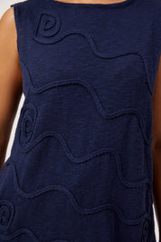 Olympus Applique Tank - Navy