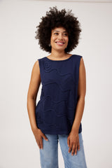 Olympus Applique Tank - Navy