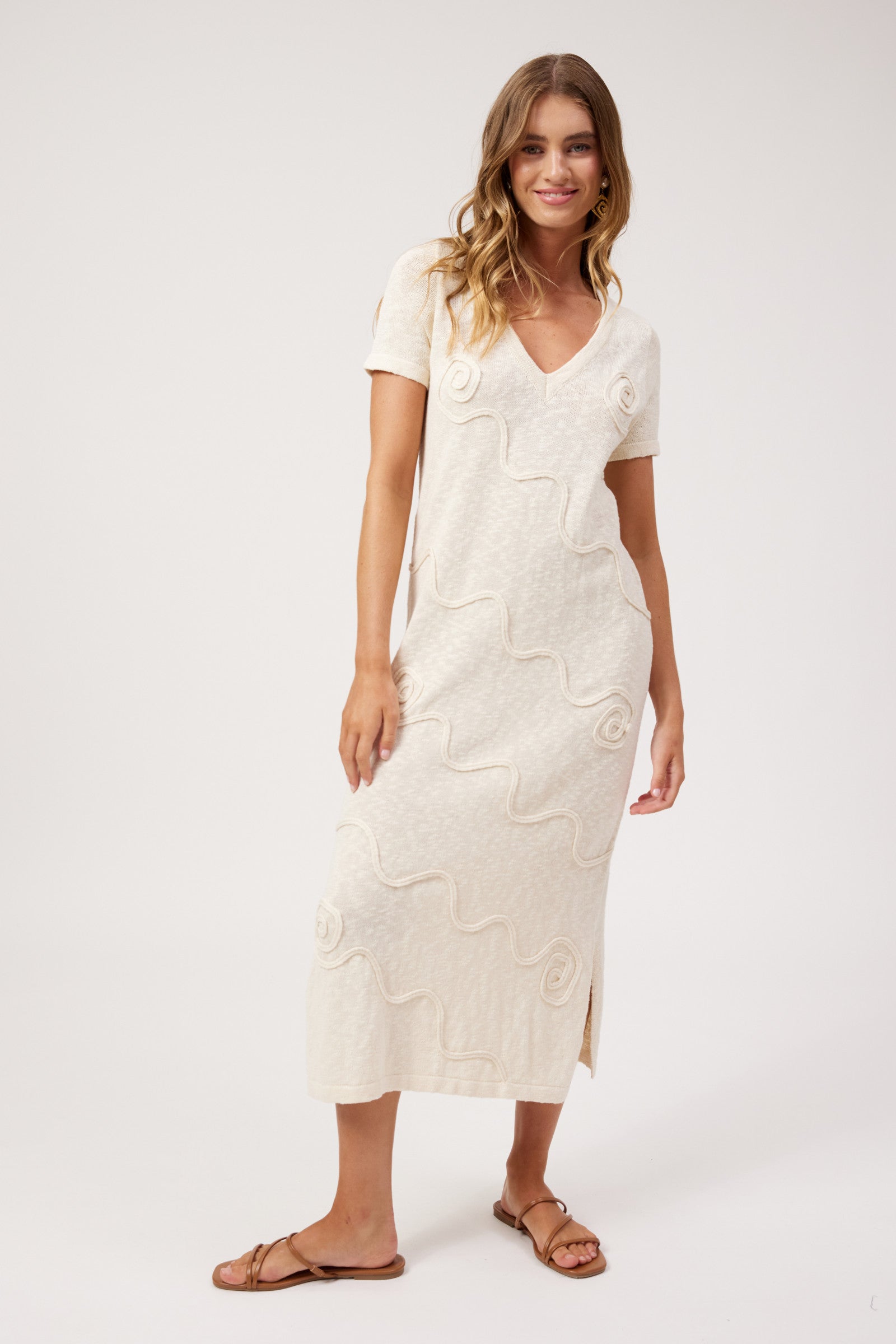 Olympus Applique Dress - Sand