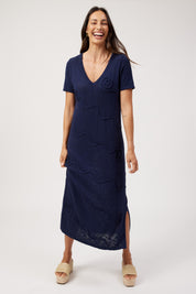 Olympus Applique Dress - Navy
