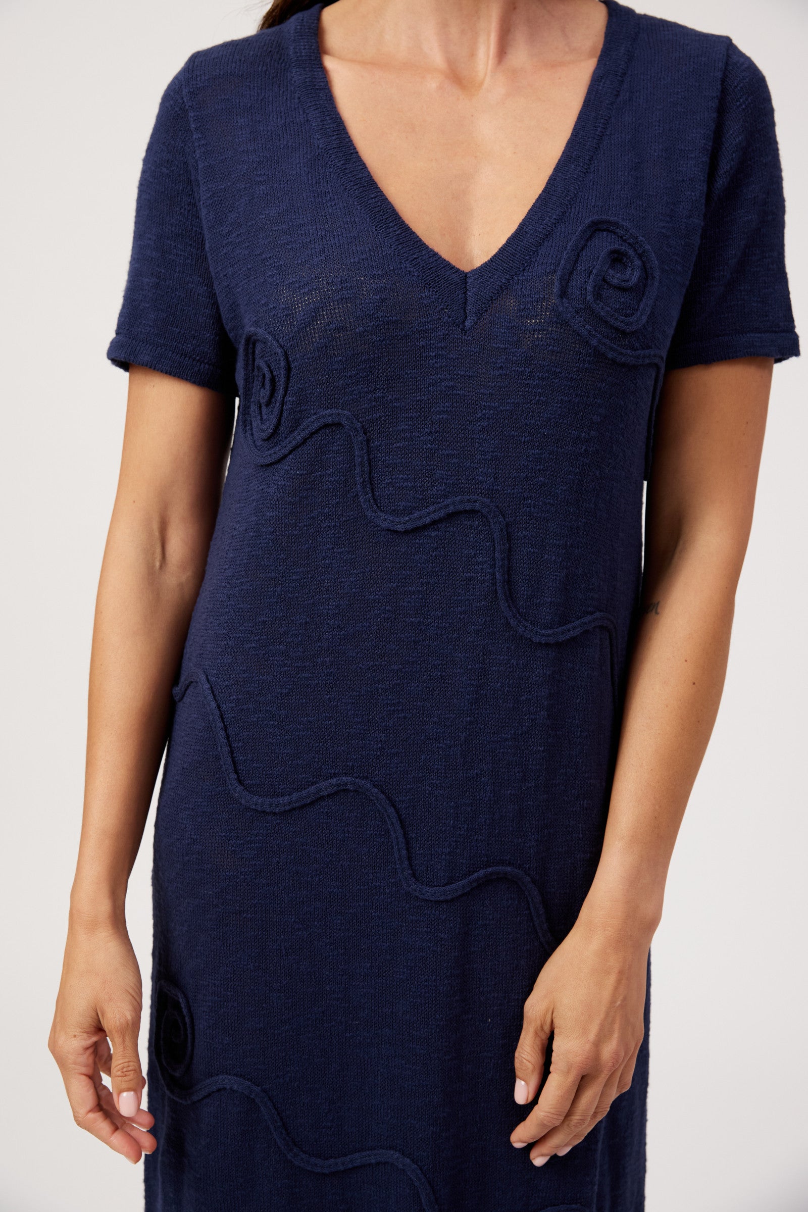 Olympus Applique Dress - Navy