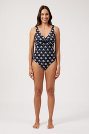 Crete Twist One Piece Swimsuit - Navy Palm
