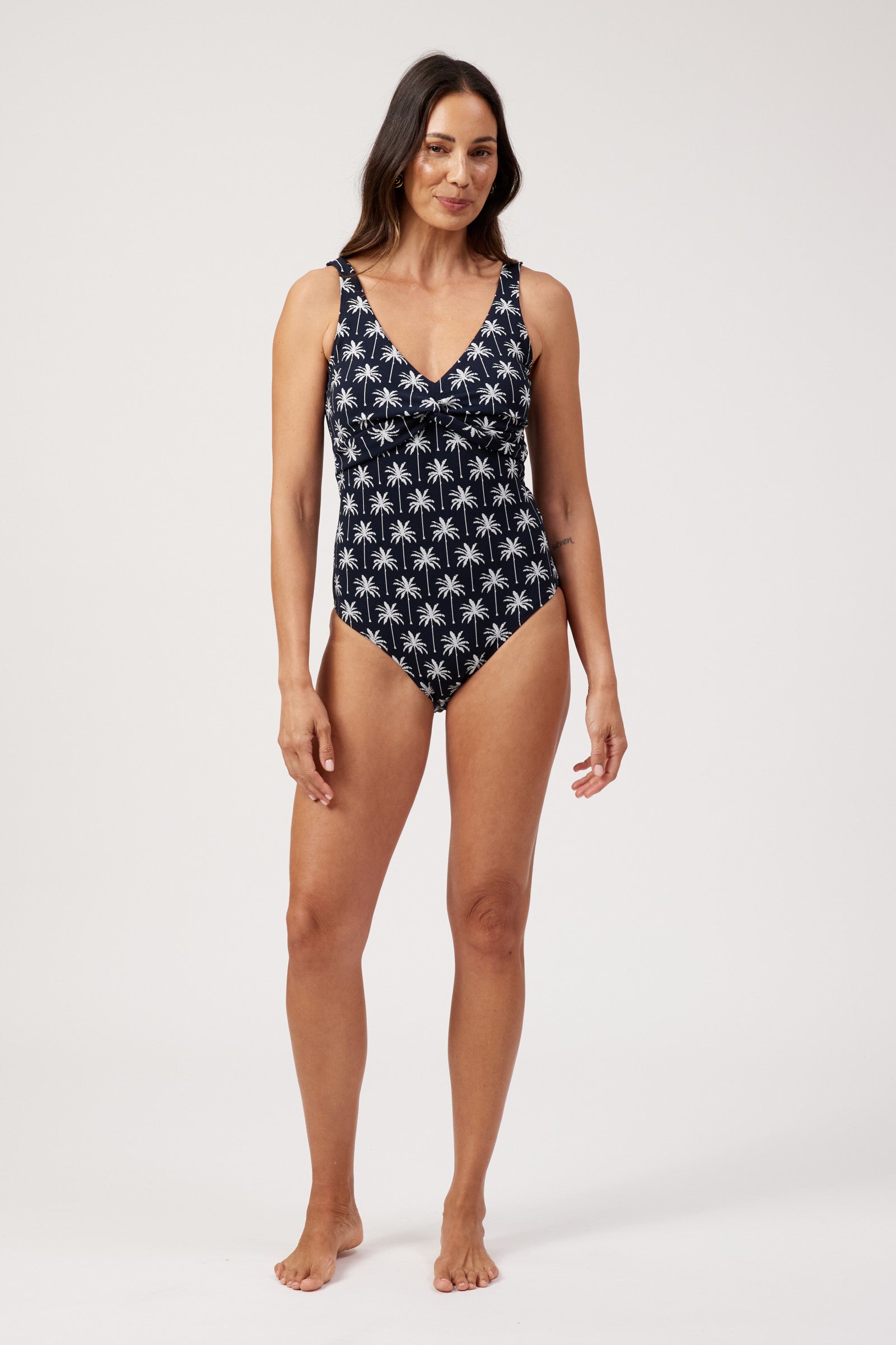 Crete Twist One Piece Swimsuit - Navy Palm