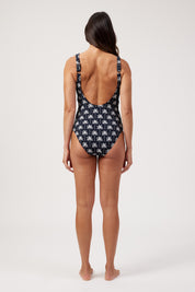 Crete Twist One Piece Swimsuit - Navy Palm