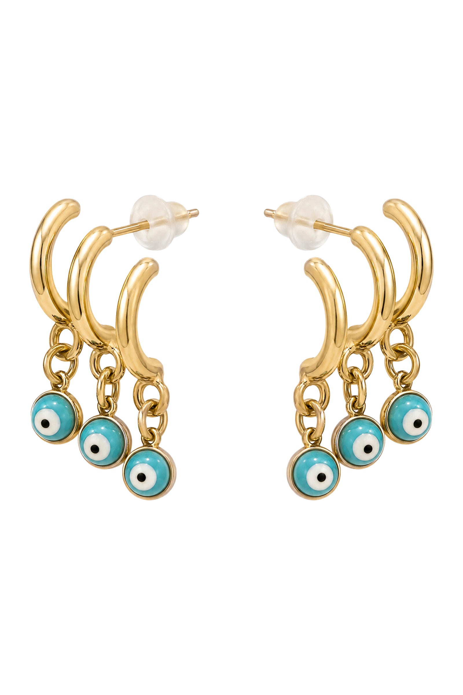 Mati Blue Earring - 3 Eye