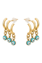 Mati Blue Earring - 3 Eye