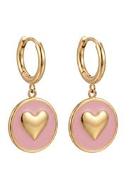 Elba Heart Earring - Pink