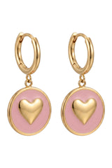 Elba Heart Earring - Pink