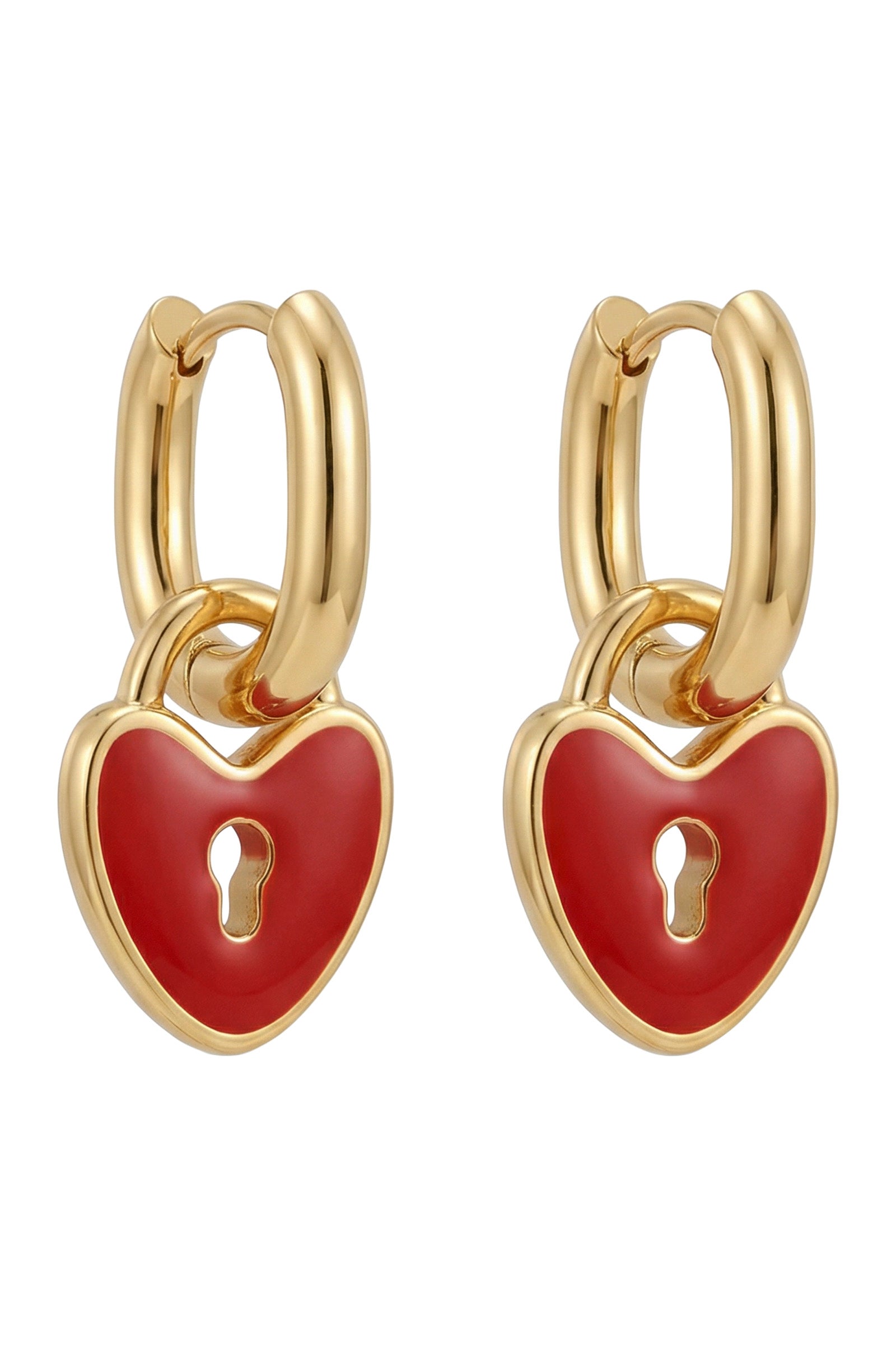 Elba Heart Earring - Red
