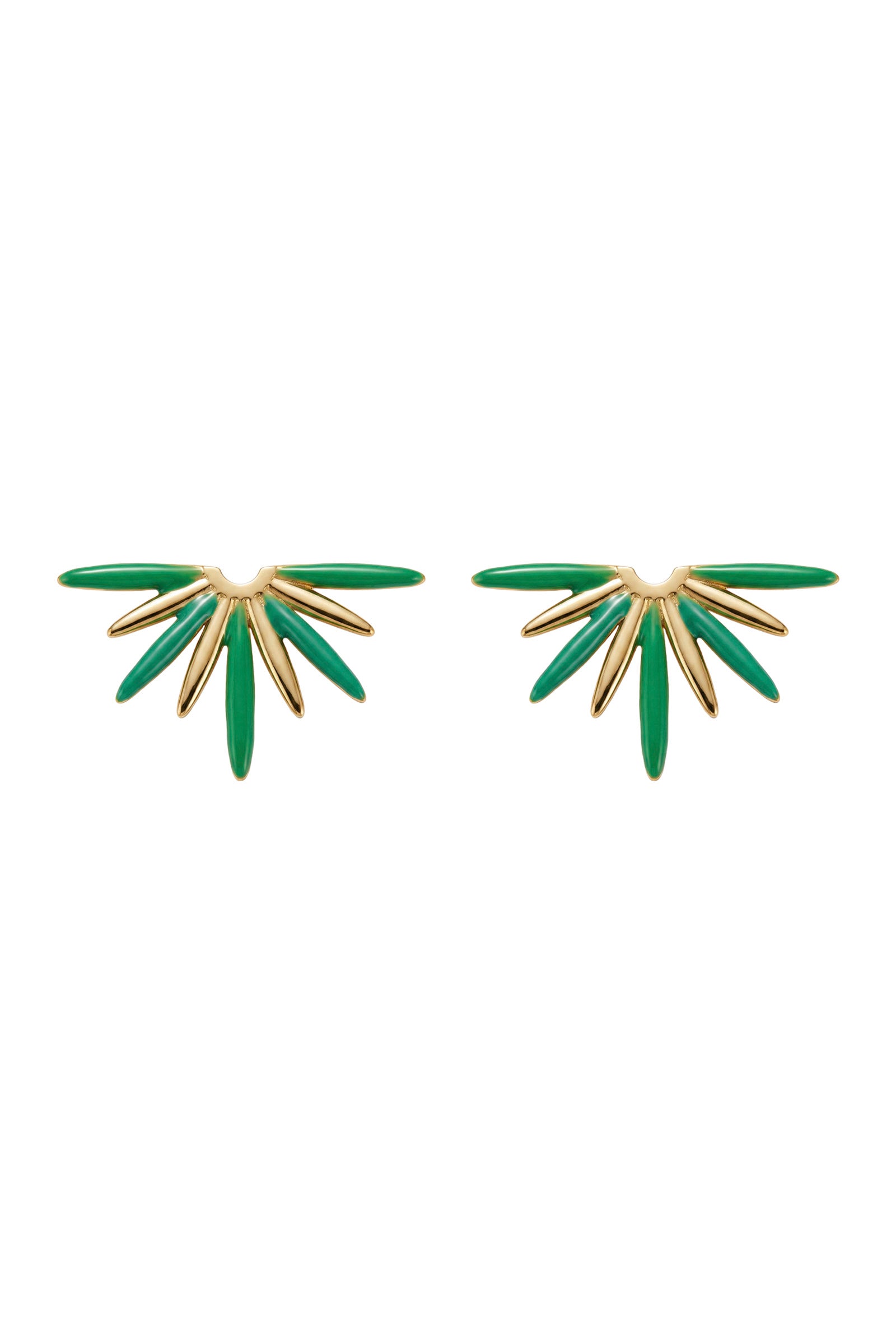 Larissa Enamel Earring - Green Rays