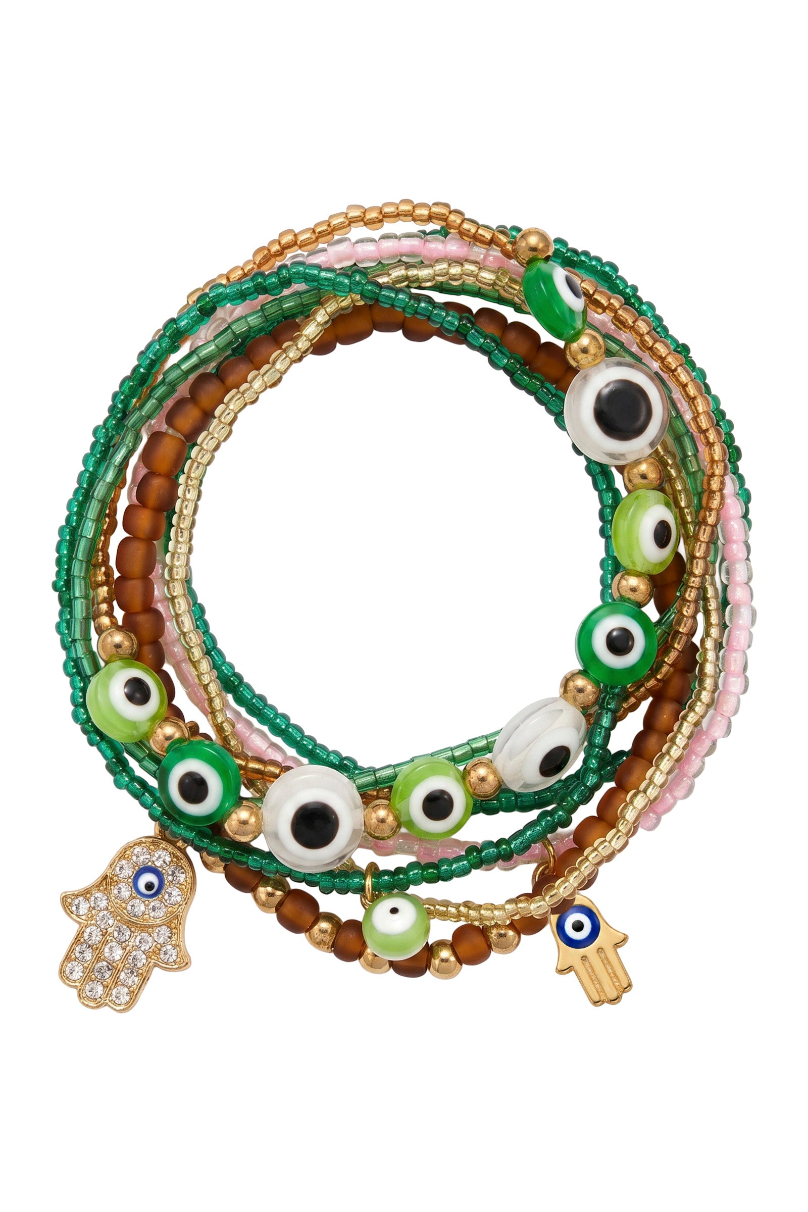 Mati Bracelet Set - Greens