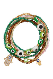 Mati Bracelet Set - Greens