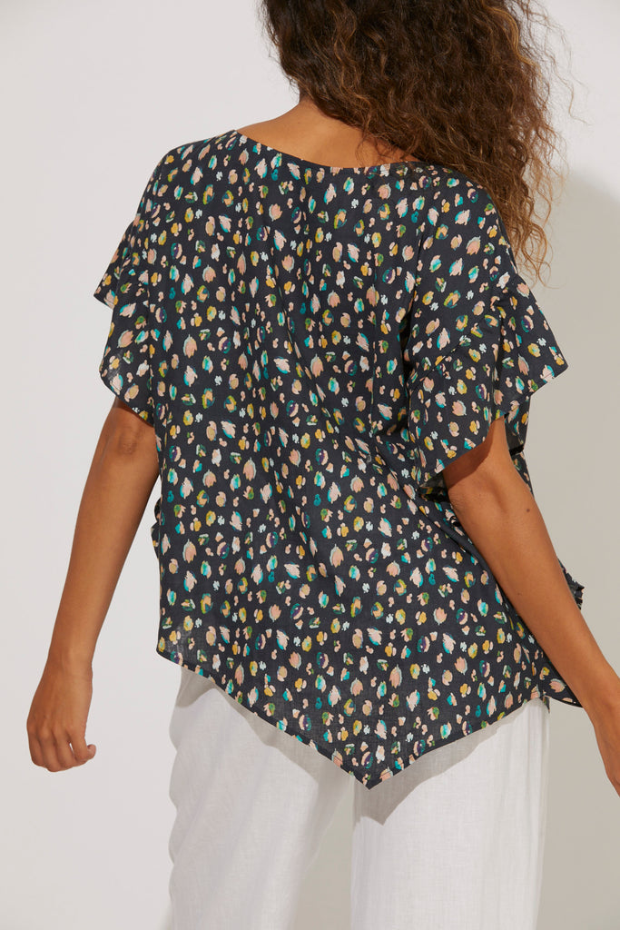 Cabana Frill Top - Navy - The Haven Co