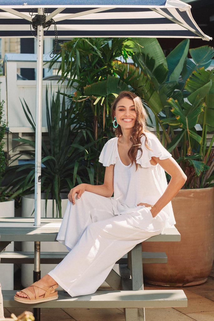 St Barts Crop Pant - Ecru - The Haven Co