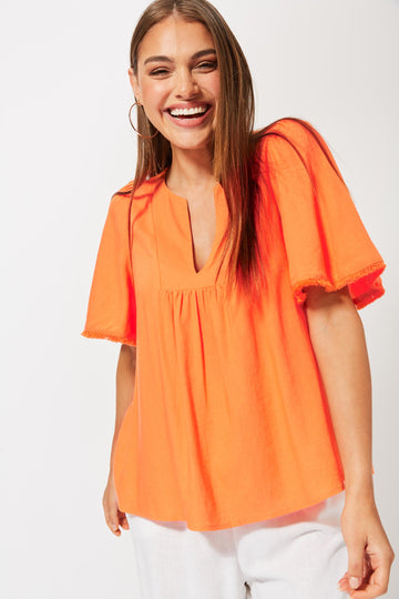 St Barts Fringe Top - Tangelo - The Haven Co