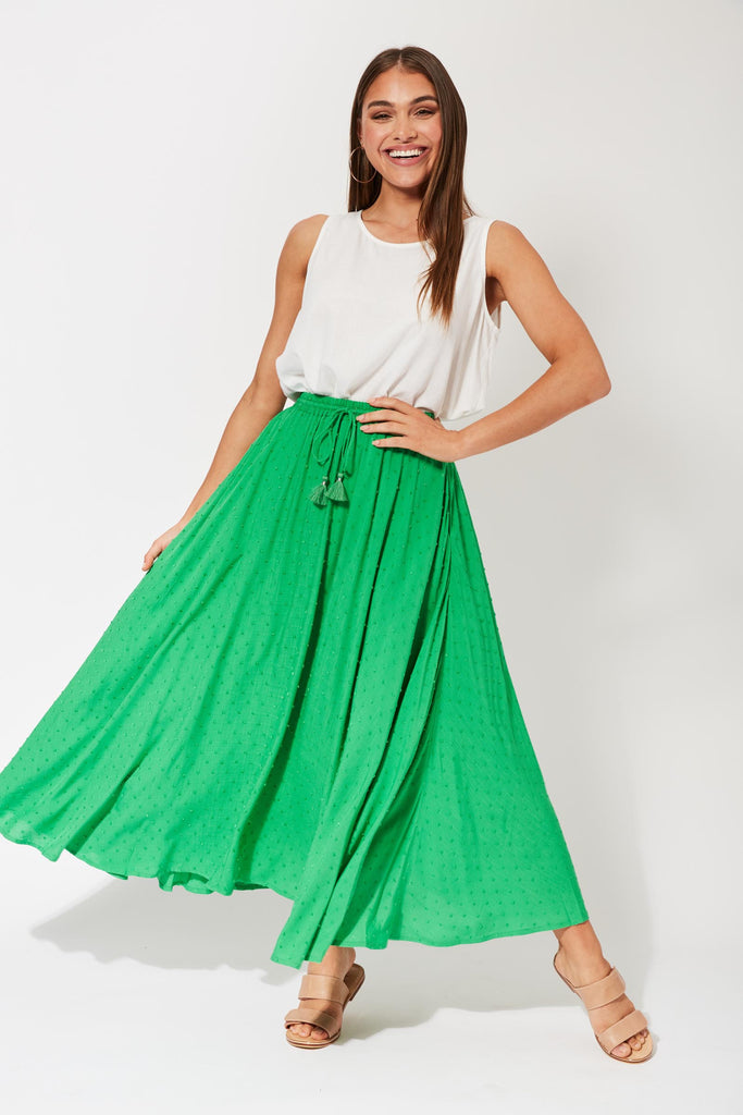 Zanzibar Maxi Skirt - Key Lime - The Haven Co