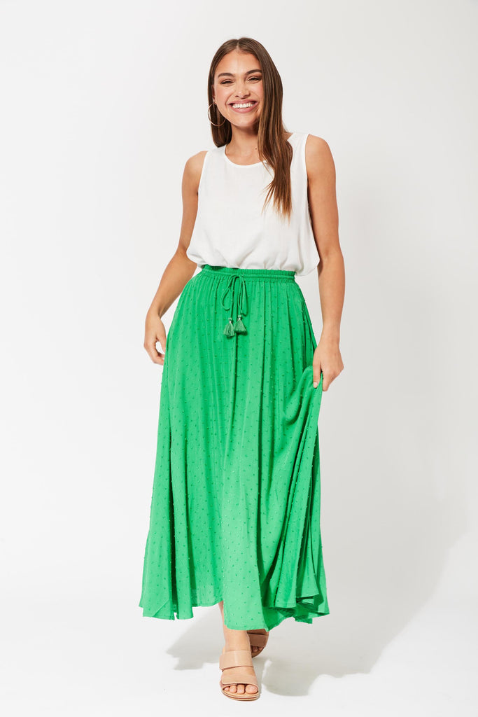 Zanzibar Maxi Skirt - Key Lime - The Haven Co