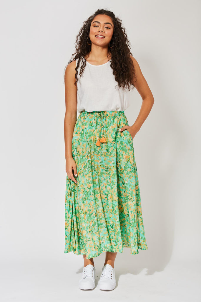 Zanzibar Maxi Skirt - Kumquat - The Haven Co