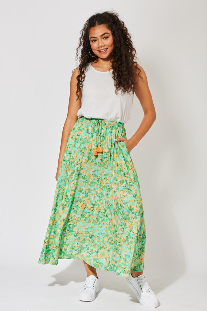 Zanzibar Maxi Skirt - Kumquat - The Haven Co