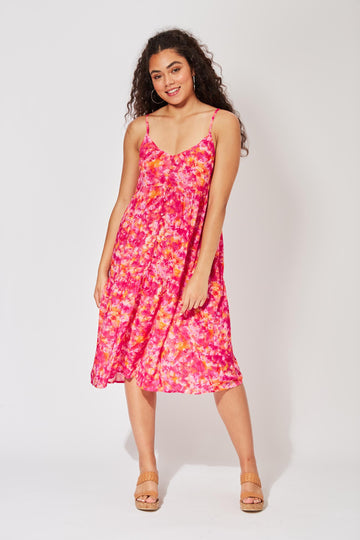 Zanzibar Midi Dress - Sangria - The Haven Co