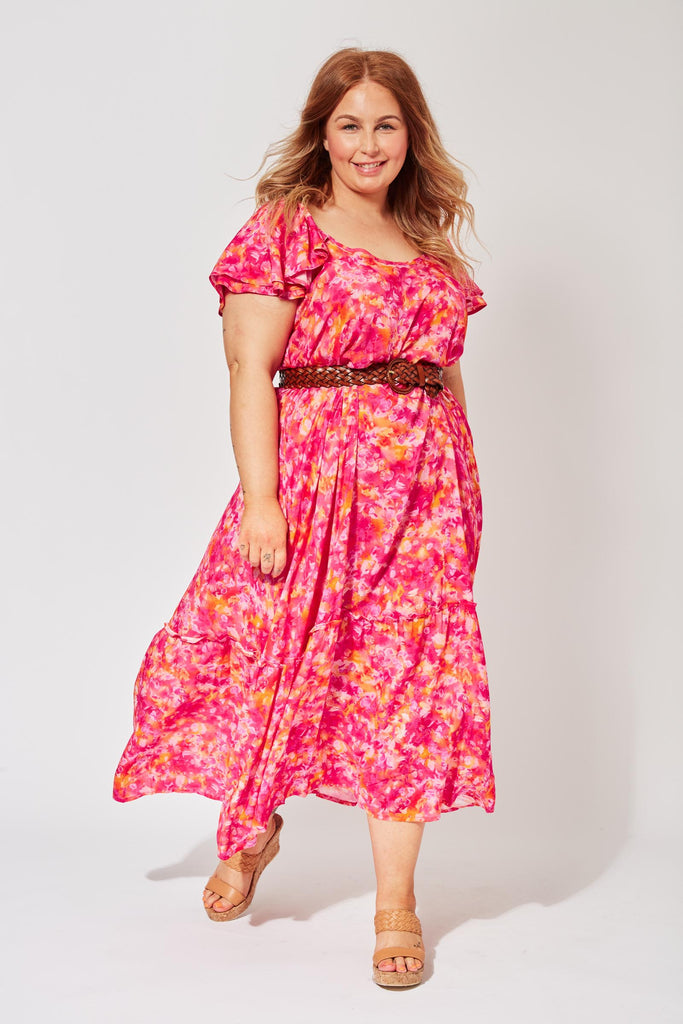 Zanzibar Frill Maxi - Sangria - The Haven Co
