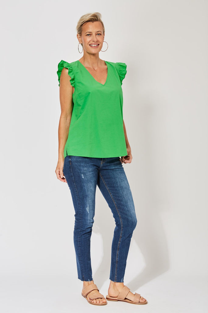 Sentosa Frill Top - Key Lime - The Haven Co